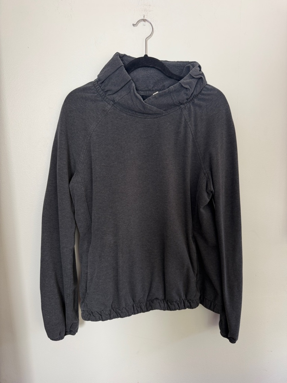 lululemon OG athletica Charcoal Gray Cowl Neck Pullover